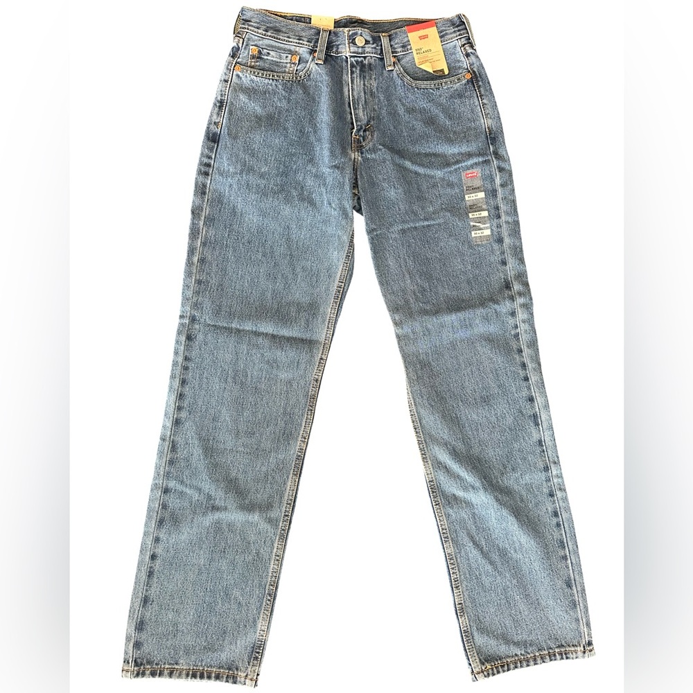 NWT Levi's 550 30x32 Relaxed Fit Med Wash Blue Denim Straight Jeans - Picture 2 of 5